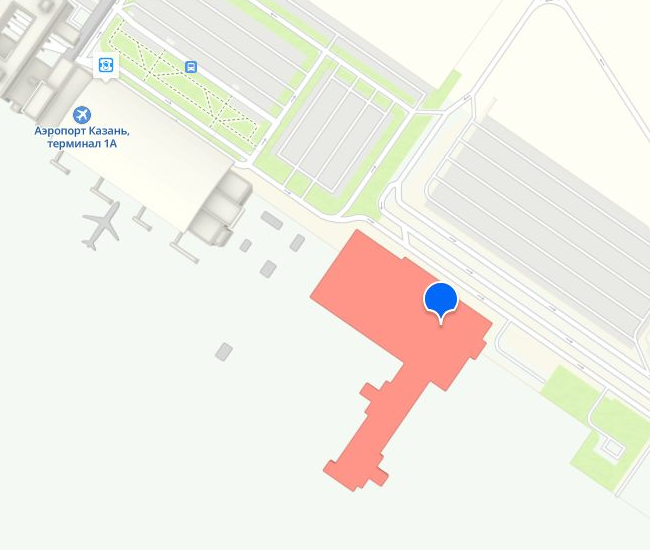 Карта 2ГИС: точка нового терминала рядом с терминалом 1А